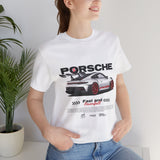 Porsche High-Performance Track Machine Blueprint Design Unisex Heavy Cotton Tee Powerful Street Racing Inspired Graphic Shirt