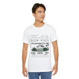 Porsche GT3 RS Inspired Blueprint Design Unisex Heavy Cotton Tee Premium Racing Streetwear Car Lovers T Shirt for Enthusiasts and Everyday Wear