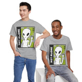 Unisex Not Alone Alien T Shirt Cartoon UFO Graphic Tee Extraterrestrial Sci Fi Space Themed Paranormal Conspiracy Inspired Streetwear Top