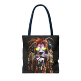 Rasta Lion Eco Tote Bag Vibrant Reggae Inspired Artistic Lion with Headphones Jamaican Island Style Bold Art Print Durable Cotton Canvas Bag for Music Lovers Travel or Daily Use by KLASSORO