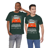 Legendary Orange Street Machine Rear View Unisex Heavy Cotton Tee Powerful JDM Inspired Car Art Graphic Shirt for Collectors and Gearheads