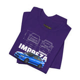 Blue Rally Inspired Performance Sedan Artwork Unisex Heavy Cotton Tee High Speed Streetwear Graphic Shirt For Car Enthusiasts And Automotive Art Lovers