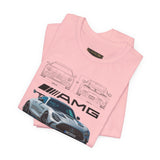 Aggressive Silver Widebody Supercar Blueprint Unisex Heavy Cotton Tee Performance Street Machine Graphic Shirt For Car Lovers And Gearheads