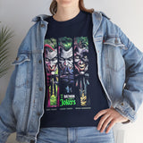 Three Chaos Faces Graphic T Shirt Dark Clown Villain Comic Style Streetwear Unisex Oversized Aesthetic Statement Tee