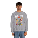 Blossoms Floral Crewneck Sweatshirt Comfortable Unisex Pullover Timeless Charm Streetwear Nature Inspired Empowerment Design Perfect Gift for Garden Lovers Friends Birthdays Cozy Days Casual Wear