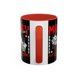 Money Ambition Accent Coffee Mug 11oz 15oz Black Ceramic Cup with Bold Red Typography and Cash Stack Design for Entrepreneurs and Hustlers