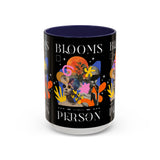 Blooms Person Accent Coffee Mug 11oz 15oz Abstract Floral Head Artistic Colorful Modern Creative Design Black White Ceramic Tea Cup Streetwear Inspired Artistic Fashion Drinkware