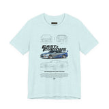 Silver Blue Street Racing Artwork Unisex Heavy Cotton Tee High Performance Inspired Graphic Shirt For Car Lovers And Urban Streetwear Fans
