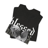 Blessed Angel Statue Graphic Unisex Jersey Short Sleeve Tee Gothic Streetwear Aesthetic Spiritual Bold Artistic Fashion T Shirt