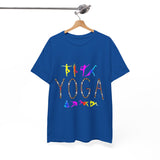 Unisex Yoga Graphic T Shirt Colorful Pose Typography Tee Spiritual Mindfulness Meditation Fitness Lifestyle Heavy Cotton Top for Men and Women