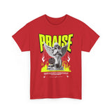 Praise Angel Statue Graphic Unisex Heavy Cotton Tee Spiritual Gothic Streetwear T-Shirt