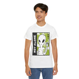 Unisex Not Alone Alien T Shirt Cartoon UFO Graphic Tee Extraterrestrial Sci Fi Space Themed Paranormal Conspiracy Inspired Streetwear Top