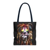 Rasta Lion Eco Tote Bag Vibrant Reggae Inspired Artistic Lion with Headphones Jamaican Island Style Bold Art Print Durable Cotton Canvas Bag for Music Lovers Travel or Daily Use by KLASSORO