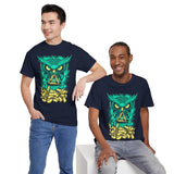 The Watcher Owl All Seeing Wisdom Unisex Heavy Cotton Tee Futuristic Mystic Streetwear T Shirt With Geometric Owl Symbol Neon Glow Artistic Design For Thinkers Visionaries And Night Owls