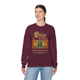 Dollar The Strength Burning Money Legacy Unisex Heavy Blend Crewneck Sweatshirt Gothic Flames Graphic Bold Motivational Streetwear Pullover