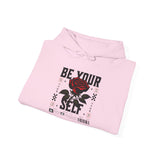 Be Your Self Rose Hoodie Comfortable Unisex Sweatshirt Motivational Streetwear Bold Floral Empowerment Design for Self Love Perfect Gift for Friends Birthdays Cozy Days Casual Wear