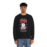 Waste Your Time Unisex Heavy Blend Crewneck Sweatshirt Graphic Pullover Black Motivational Hustle Money Clock Streetwear Bold Entrepreneur Mindset Fashion Outfit