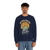 Golden Dreams Silver Reality Money Graphic Unisex Heavy Blend Crewneck Sweatshirt Hustler Motivational Dollar Cash Streetwear