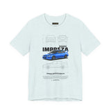 Blue Rally Inspired Performance Sedan Artwork Unisex Heavy Cotton Tee High Speed Streetwear Graphic Shirt For Car Enthusiasts And Automotive Art Lovers