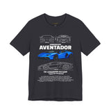 Blue Hypercar Blueprint Unisex Heavy Cotton Tee High Performance Streetwear Design for Car Enthusiasts Racers and Speed Lovers