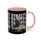 Dynasty Accent Coffee Mug 11oz 15oz Black Ceramic Mug with Roman Statue Bust and Butterfly Artwork for History Lovers and Modern Art Fans