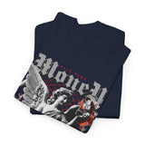 Money Bright Unisex Heavy Cotton Tee Angel Statue Graphic Gothic Streetwear Red Neon Aesthetic Artistic Fashion Statement T Shirt