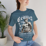 Cronus The Dark Sovereign Unisex Jersey Short Sleeve Tee Greek Mythology Statue Graphic Streetwear Gothic Bold Artistic Fashion T Shirt