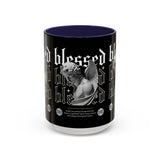 Blessed Angel Statue Graphic Accent Coffee Mug 11oz 15oz Gothic Streetwear Aesthetic Spiritual Artistic Ceramic Drinkware