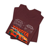 Legendary Orange Street Racer Blueprint Tee Unisex Heavy Cotton Retro Tuner Car Art Graphic Shirt for Enthusiasts