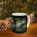 Money Power Ceramic Mug Dollar Stack Neon Green Graphic Hustle Mindset Streetwear Motivational Coffee Tea Cup