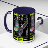 The Charmer Butterfly Accent Coffee Mug 11oz 15oz Black Two Tone Ceramic Cup Aesthetic Iridescent Butterfly Design Gift for Coffee Lovers