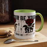 Be Your Self Rose Coffee Mug Bold Floral Motivational Design Ceramic Accent Mug Perfect for Morning Coffee Tea Hot Drinks Self Love Empowerment Gift for Friends Birthdays Cozy Moments