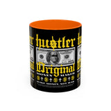 Hustler Original Money Maker Accent Coffee Mug 11oz 15oz Streetwear Bold Dollar Bill Graphic Motivational Entrepreneur Ceramic Cup