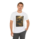 Medieval Knight On Horseback Fantasy Art Unisex Heavy Cotton Tee Epic Warrior Adventure Graphic Shirt Heroic Battle Scene Streetwear Bold Artistic Design