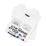 White Track Racing Blueprint Artwork Unisex Heavy Cotton Tee High Performance Inspired Streetwear Graphic Shirt For Car Lovers And Speed Enthusiasts