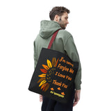 Sunflower Ho'oponopono Tote Bag Hawaiian Healing Prayer Design Spiritual Positivity Canvas Bag Mindfulness Reusable Durable Eco Friendly Shopping Tote