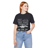 Porsche GT3 RS Inspired Blueprint Design Unisex Heavy Cotton Tee Premium Racing Streetwear Car Lovers T Shirt for Enthusiasts and Everyday Wear