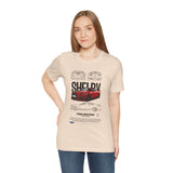 Red High Performance Muscle Coupe Blueprint Unisex Heavy Cotton Tee Retro Car Art Streetwear Gift for Gearheads Daily Wear Car Lovers Apparel