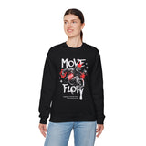 Move With Flow Breakdance Graphic Unisex Heavy Blend Crewneck Sweatshirt Hip Hop Streetwear Dance Rhythm Pullover