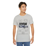 Blue Track Ready Performance Coupe Artwork Unisex Heavy Cotton Tee High Speed Racing Inspired Streetwear Graphic Shirt For Car Enthusiasts And Motorsport Art Fans