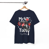 Move With Flow Breakdance Graphic Unisex Heavy Cotton Tee Hip Hop Streetwear Dance Rhythm Urban Style T Shirt
