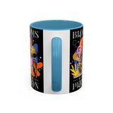 Blooms Person Accent Coffee Mug 11oz 15oz Abstract Floral Head Artistic Colorful Modern Creative Design Black White Ceramic Tea Cup Streetwear Inspired Artistic Fashion Drinkware