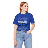 Aventador Blue Hypercar Blueprint Unisex Heavy Cotton Tee High Performance Streetwear Design for Car Enthusiasts Racers and Speed Lovers