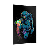 Galactic Dream Astronaut Neon Art Matte Vertical Poster Futuristic Space Wall Art Vibrant Cosmic Print Premium Home Decor for Sci Fi Lovers Creative Studios and Modern Interiors