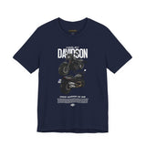 Harley Davidson Fat Bob Inspired Cruiser Motorcycle Graphic Unisex Heavy Cotton Tee Premium Biker Streetwear T Shirt for Riders Enthusiasts Everyday Wear