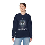 Existence Dystopian Society Cyborg Unisex Heavy Blend Crewneck Sweatshirt Futuristic Sci Fi Robotic Graphic Cyberpunk Streetwear Pullover