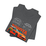 Legendary Orange Street Racer Blueprint Tee Unisex Heavy Cotton Retro Tuner Car Art Graphic Shirt for Enthusiasts