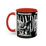 Heavenly Bond Accent Coffee Mug 11oz 15oz Angel And Lion Statue Spiritual Artistic Graphic Ceramic Cup Bold Motivational Streetwear Inspired Fashion Drinkware