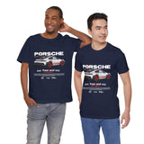 Porsche High-Performance Track Machine Blueprint Design Unisex Heavy Cotton Tee Powerful Street Racing Inspired Graphic Shirt