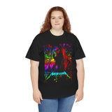 Reaper Of Neon Flames Unisex Heavy Cotton Tee Dark Energy Skull Design Powerful Streetwear Statement For Bold Rebels And Night Warriors